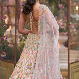 Multi-Coloured Floral Lehenga Set