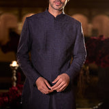 Navy Abstract Sherwani Set