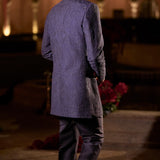 Navy Abstract Sherwani Set