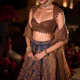 Navy Paisley Lehenga Set