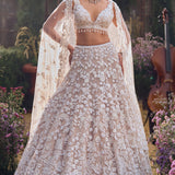 Nude Floral Lehenga Set
