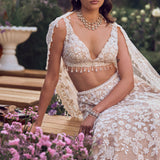 Nude Floral Lehenga Set