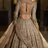 Nude Antique Gold Lehenga Set