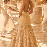 Nude Halter Neck Gown