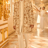 Nude Open Sherwani Set