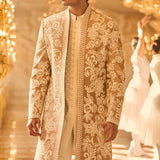 Nude Open Sherwani Set