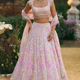 Powder Pink Sequin Lehenga Set