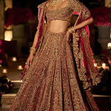 Plum & Maroon Zardosi Lehenga Set