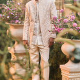 Powder Nude Bandhgala Set