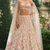 Powder Peach Floral Lehenga Set