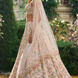Powder Peach Floral Lehenga Set