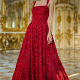 Red Three-Dimensional Gown