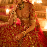 Red Zardosi Lehenga Set