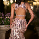 Rose Gold Fit & Flare Skirt Set