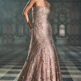 Rose Gold Mirror Work Gown