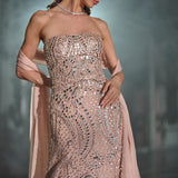 Rose Gold Mirror Work Gown