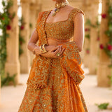 Rust Zardosi Lehenga Set