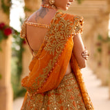 Rust Zardosi Lehenga Set