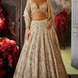 Ivory Sequin Lehenga Set