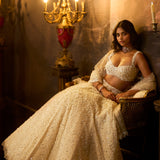 Butter Cream Pearl Lehenga Set