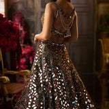 Multi - Coloured Mirror Work Lehenga Set