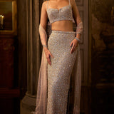 Silver Gold Crystal Skirt Set