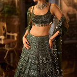 Dark Green Lehenga Set