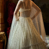 Milky White Sequin Lehenga Set