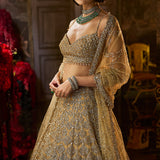 Gold Sequin & Crystal Lehenga Set