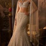 Champagne Fit & Flare Skirt Set