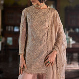 Peach Gold Sharara Set