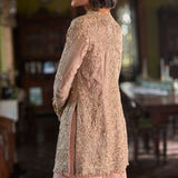 Peach Gold Sharara Set