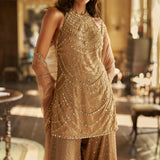 Caramel Crystal Sharara Set