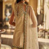 Champagne Emerald Crystal Sharara Set