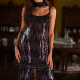 Black Multi-Coloured Sequin Sharara Set