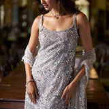 Silver Sequin Sharara Set
