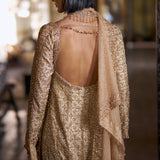 Gold Crystal Sharara Set