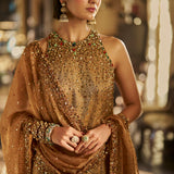 Gold Jewelled Sharara Set