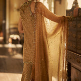 Gold Jewelled Sharara Set