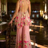 Pink Three-Dimensional Sharara Set