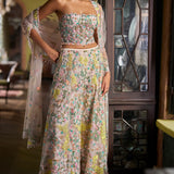 Multi-Coloured Corset Sharara Set