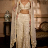Cream Sharara Pant Set