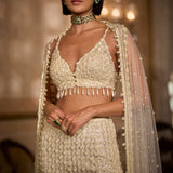 Cream Sharara Pant Set