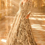 Slate Grey Floral Gown