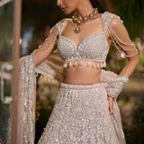 Slate Grey Sequin Lehenga Set
