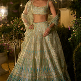 Turqouise Blue Lehenga Set