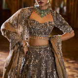 Antique Brown Lehenga Set