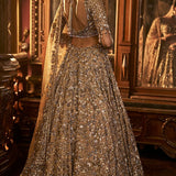 Antique Gold Tissue Lehenga Set