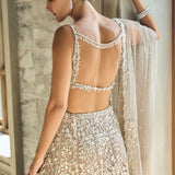 Ash Grey & Silver Skirt Set