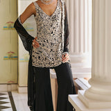 Black Pearl Sharara Set